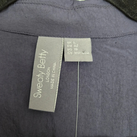 Sweaty Betty Anytime Short Sleeve Navy Romper 10 Athlesure Lightweight Casual - Picture 8 of 15